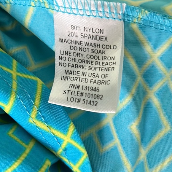 Jude Connally Juliet Aqua Blue Yellow Trellis Trio Printed Tunic Mini Dress - L - Picture 10 of 11